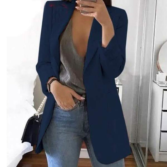 Damen Cardigan Jacken Offene Vorderseite Einfarbig Lässig Oversize Long Blazer