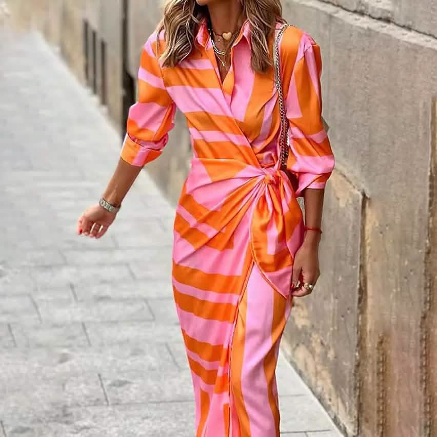 Damen lässiges Boho langes Hemdkleid