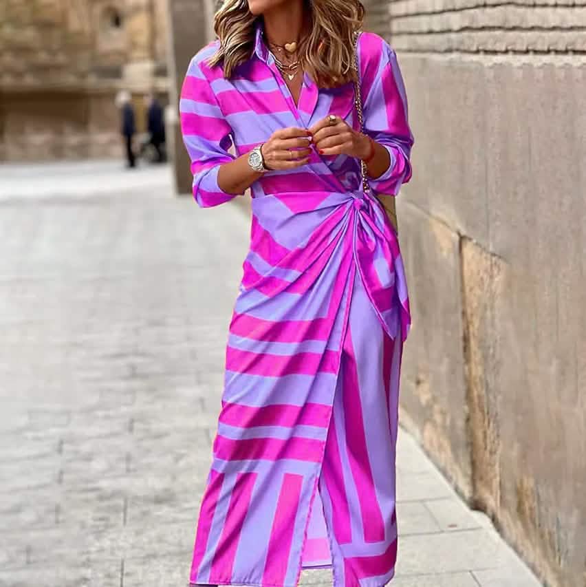 Damen lässiges Boho langes Hemdkleid