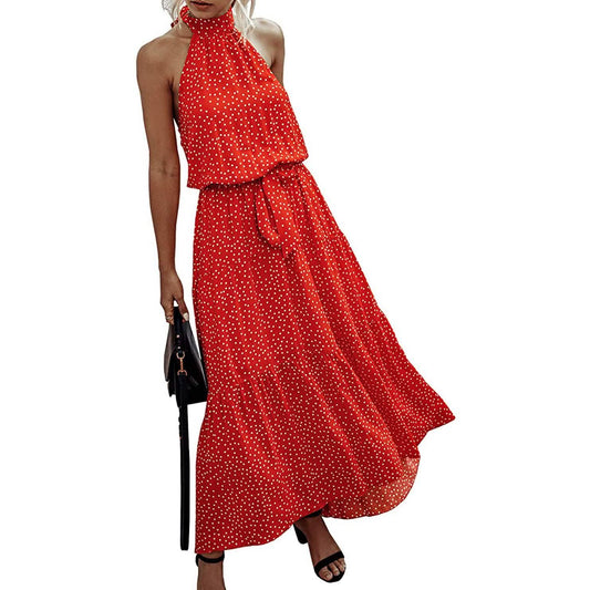 Damen Freizeit Maxikleid mit Neckholder, ärmellos – verschiedene Designs