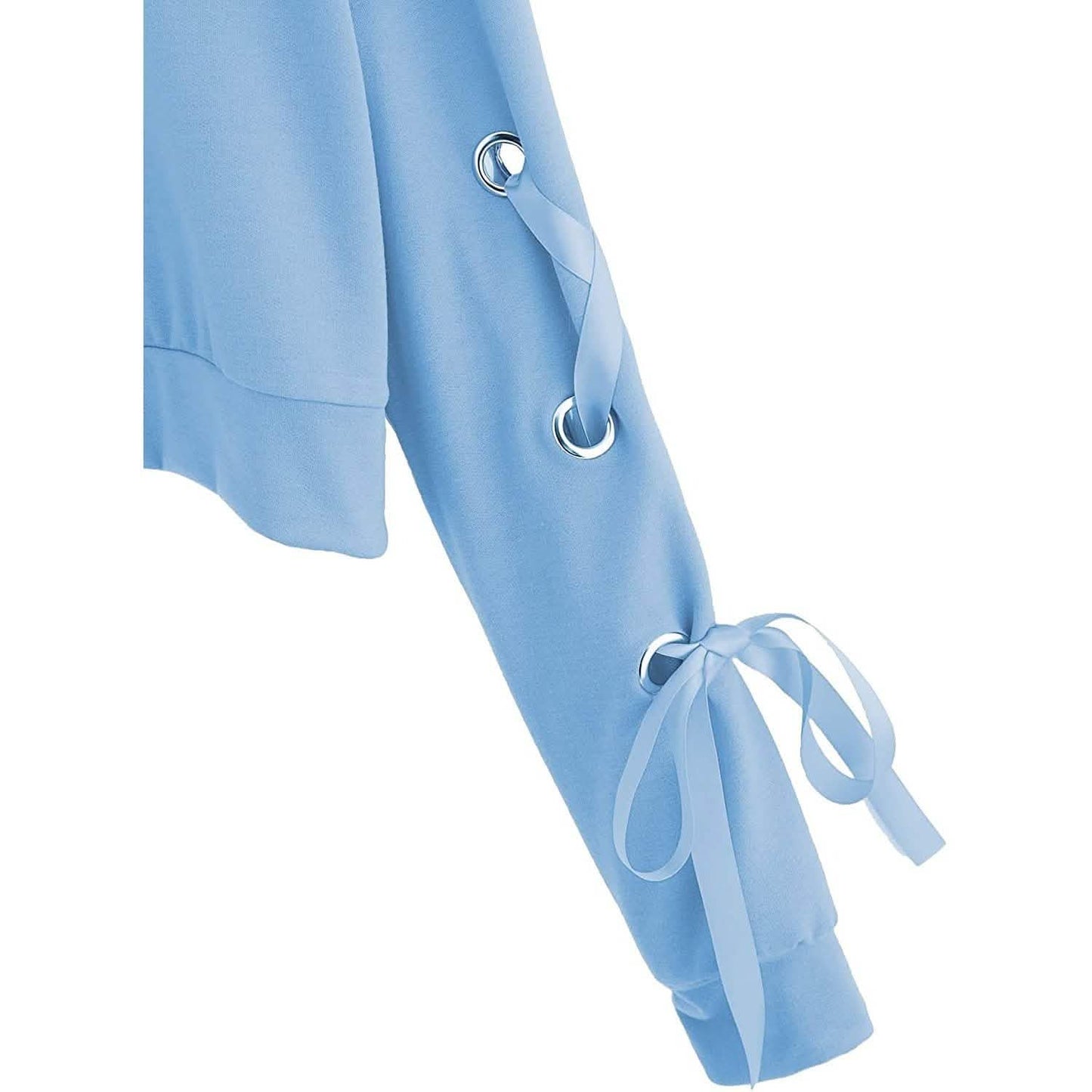 Damen Lässiger Langarm-Pullover mit Schnürung und kurzem Schnitt