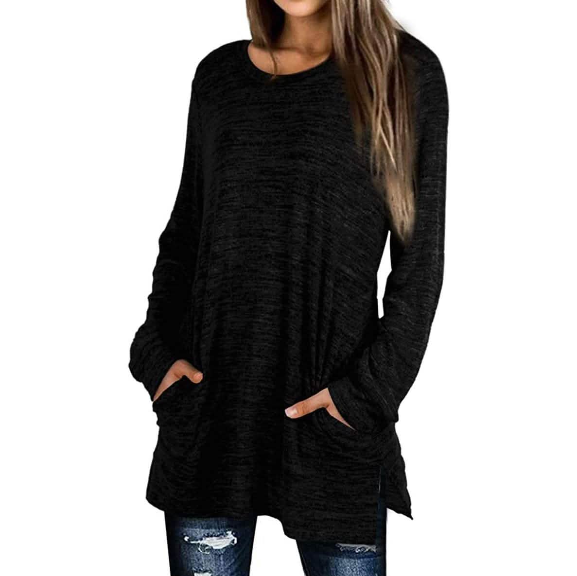 Damen Freizeit-Sweatshirts Langarm Oversize-Shirt