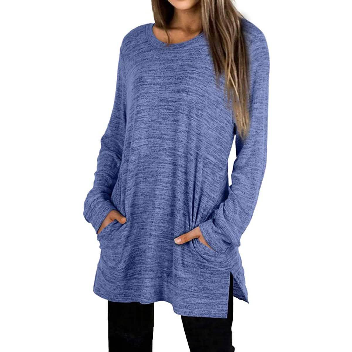 Damen Freizeit-Sweatshirts Langarm Oversize-Shirt