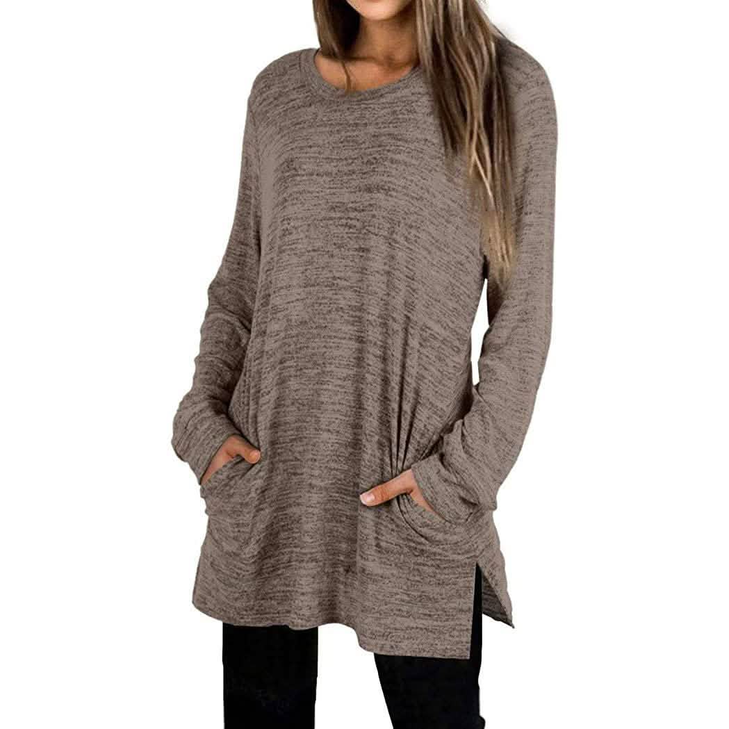 Damen Freizeit-Sweatshirts Langarm Oversize-Shirt