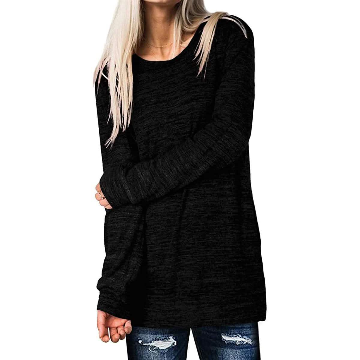 Damen Freizeit-Sweatshirts Langarm Oversize-Shirt