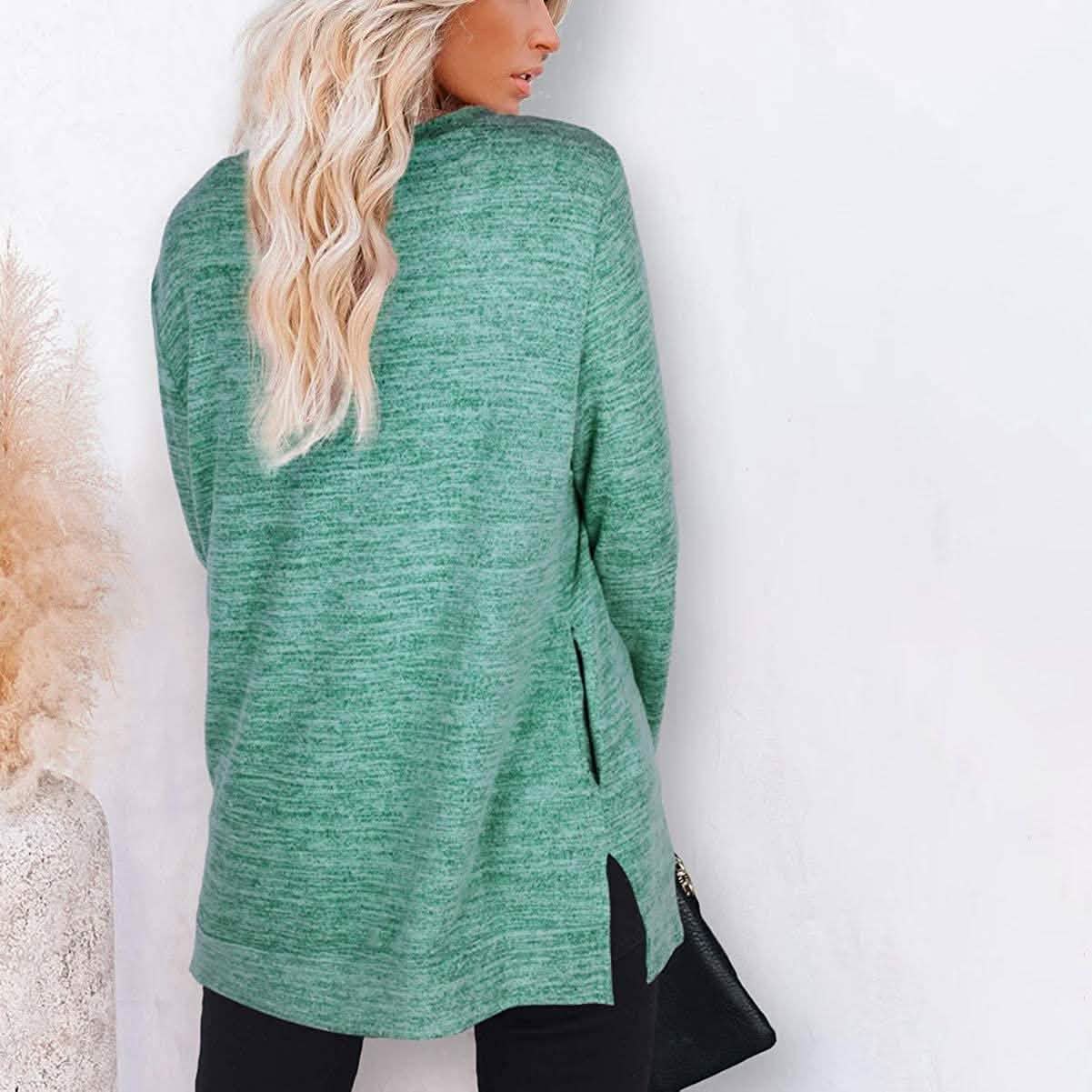 Damen Freizeit-Sweatshirts Langarm Oversize-Shirt
