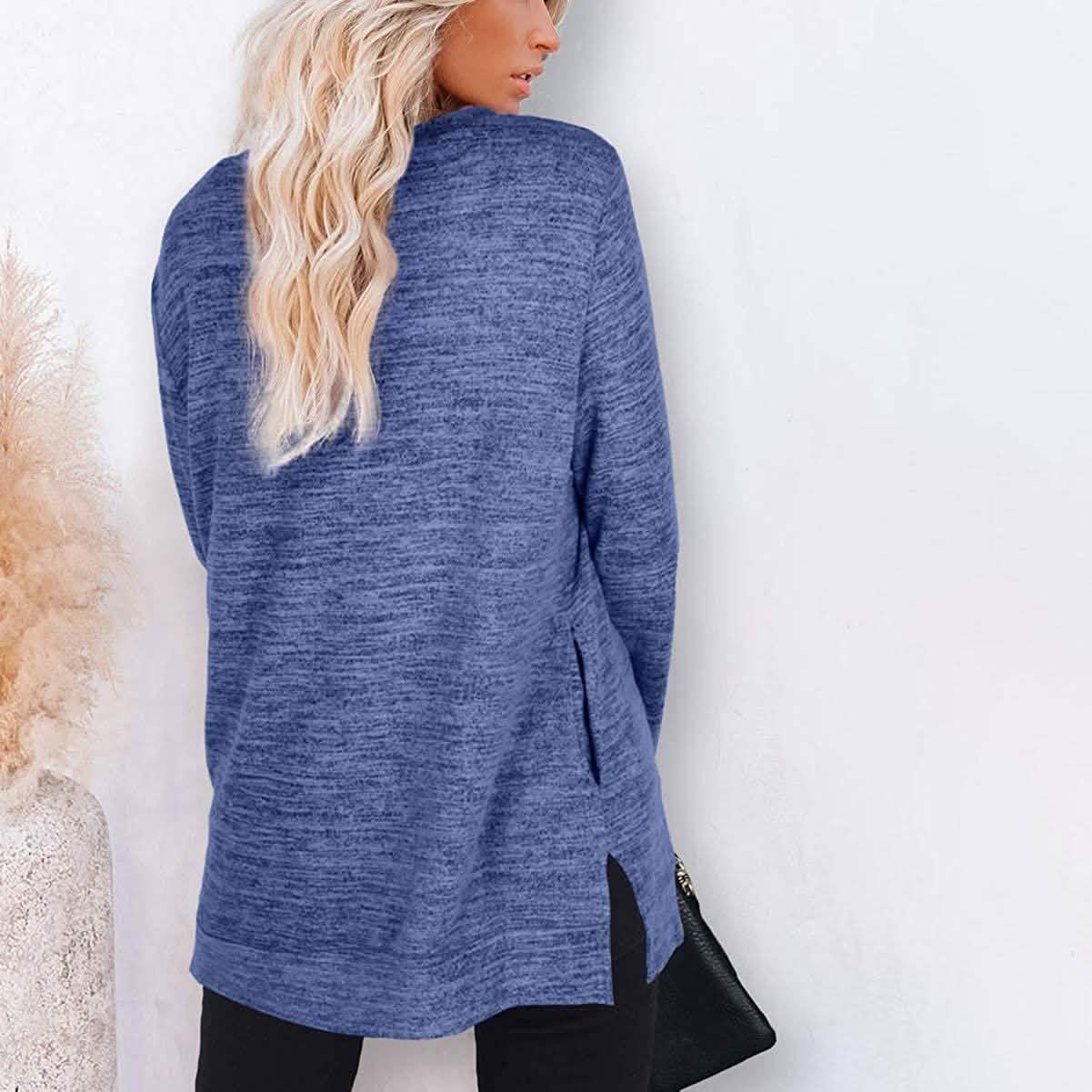 Damen Freizeit-Sweatshirts Langarm Oversize-Shirt