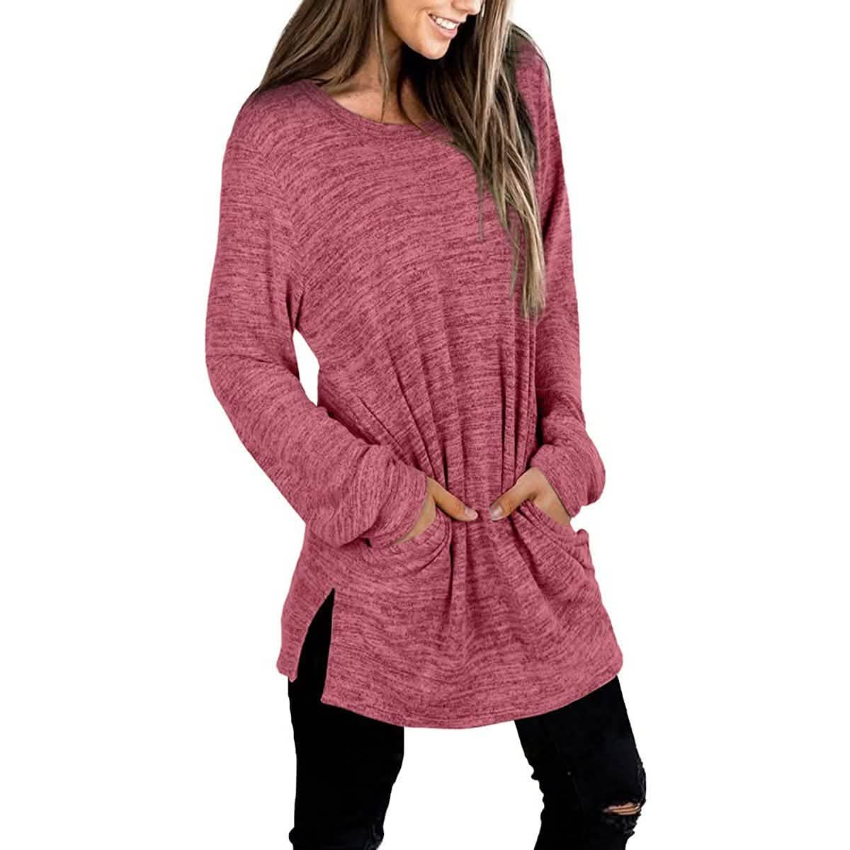 Damen Freizeit-Sweatshirts Langarm Oversize-Shirt