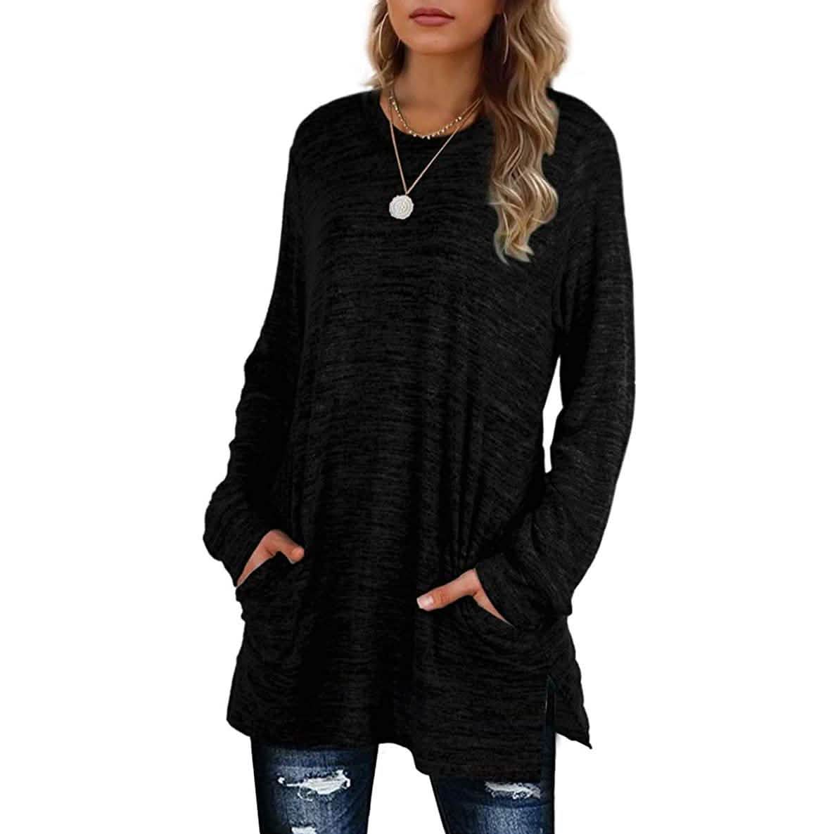 Damen Freizeit-Sweatshirts Langarm Oversize-Shirt