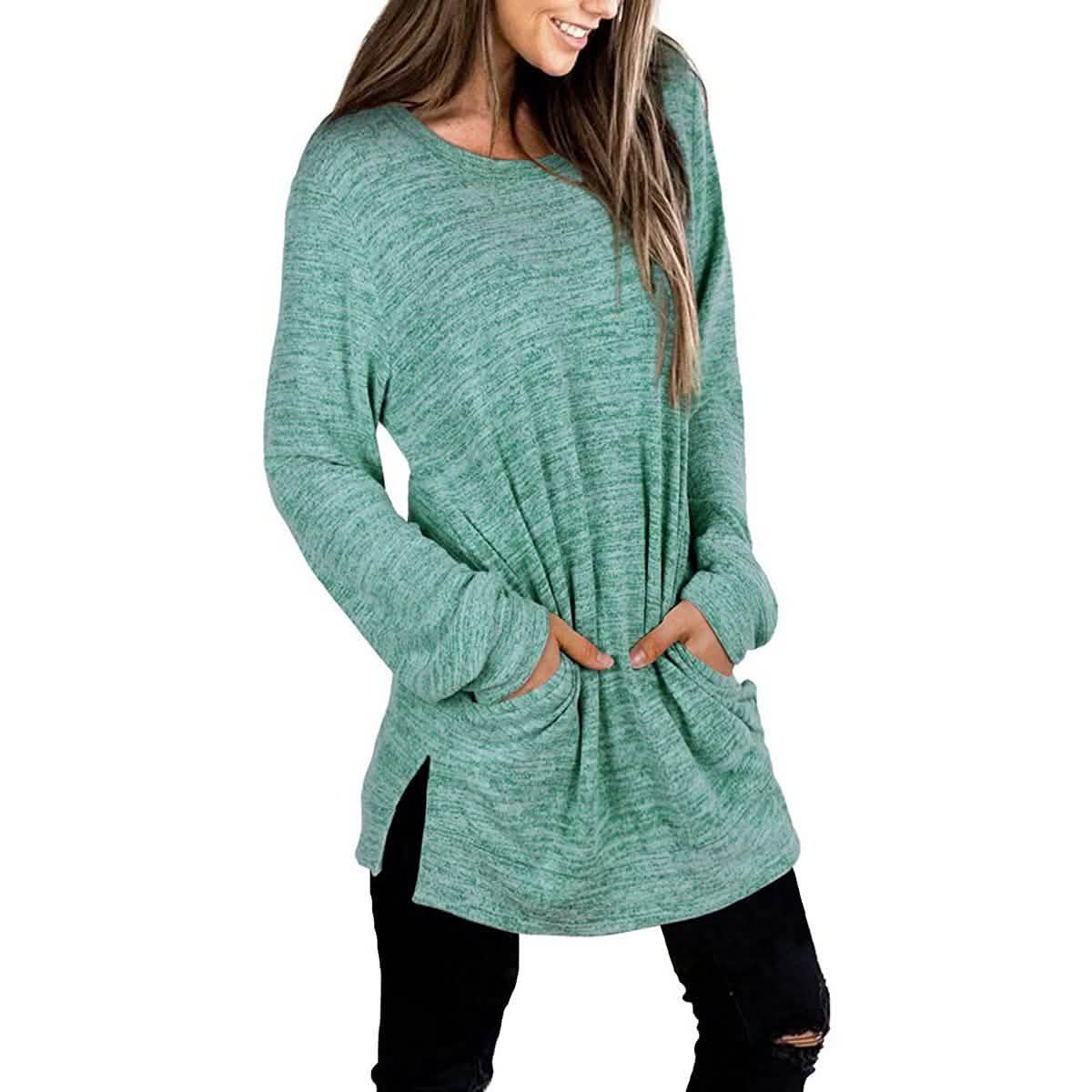 Damen Freizeit-Sweatshirts Langarm Oversize-Shirt