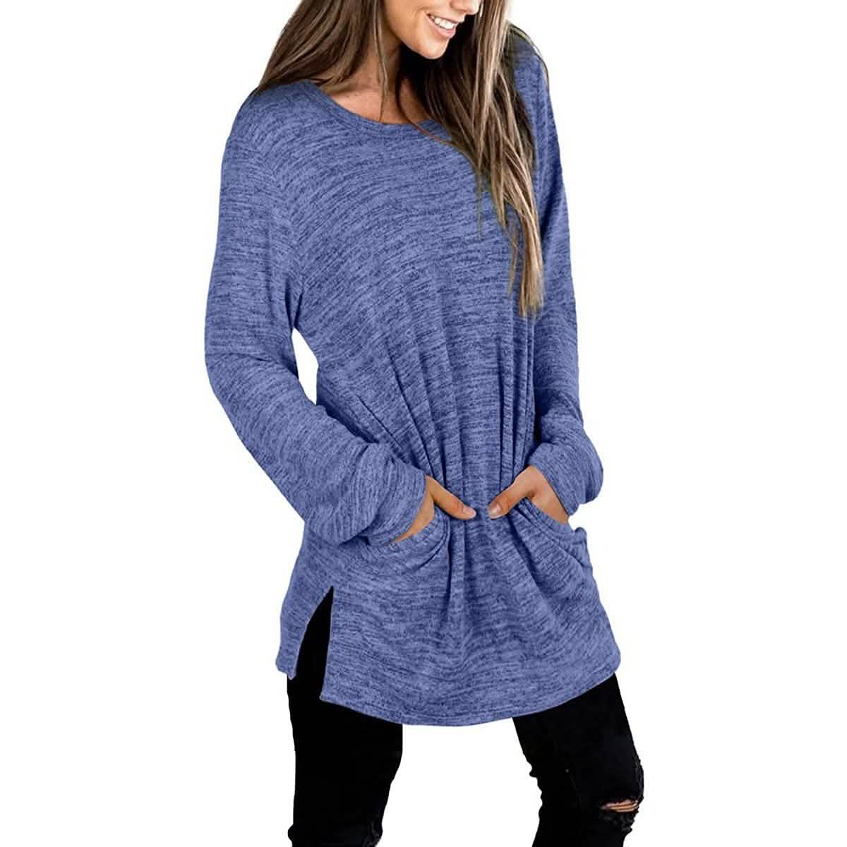 Damen Freizeit-Sweatshirts Langarm Oversize-Shirt