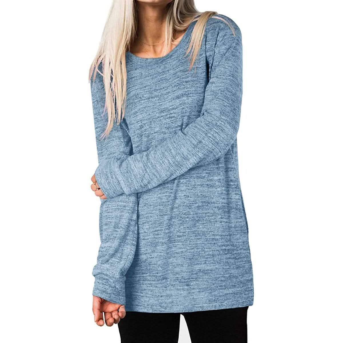 Damen Freizeit-Sweatshirts Langarm Oversize-Shirt