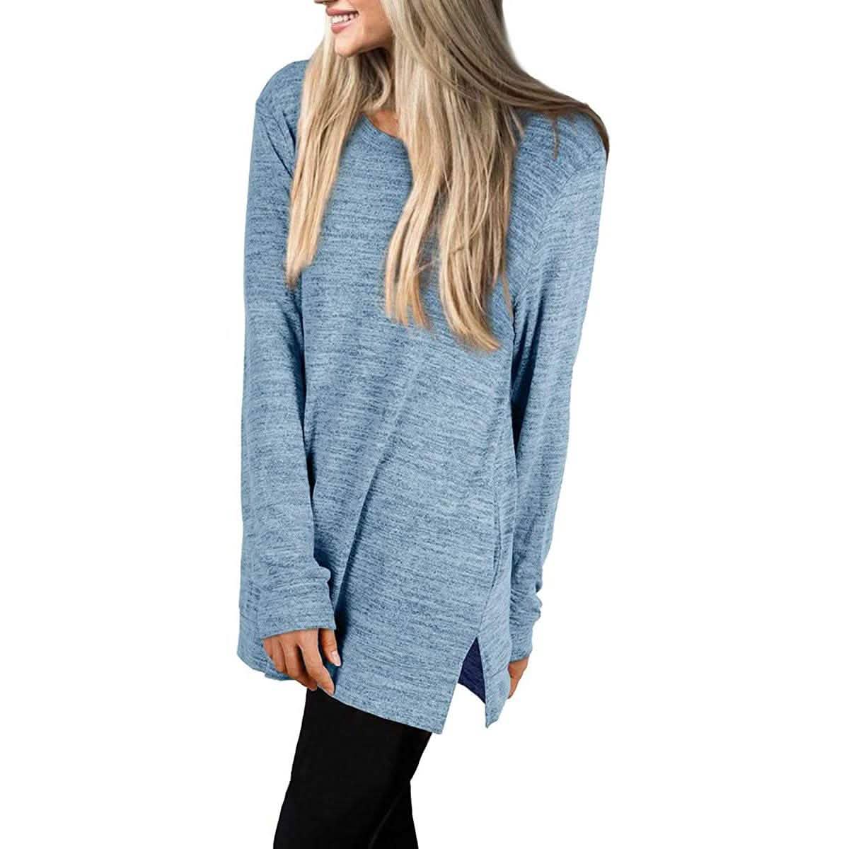 Damen Freizeit-Sweatshirts Langarm Oversize-Shirt