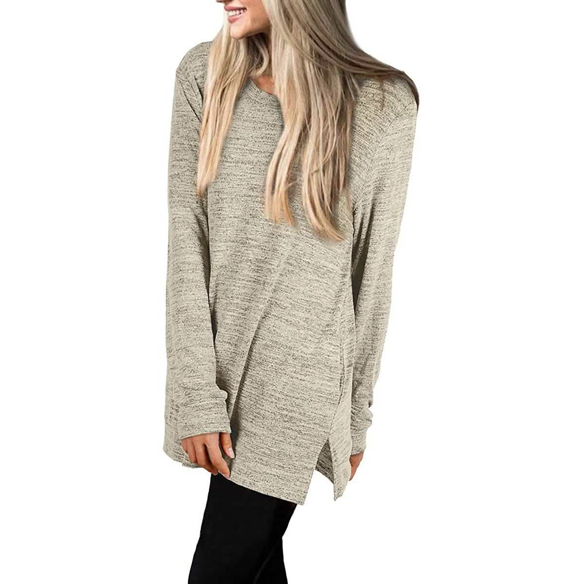 Damen Freizeit-Sweatshirts Langarm Oversize-Shirt