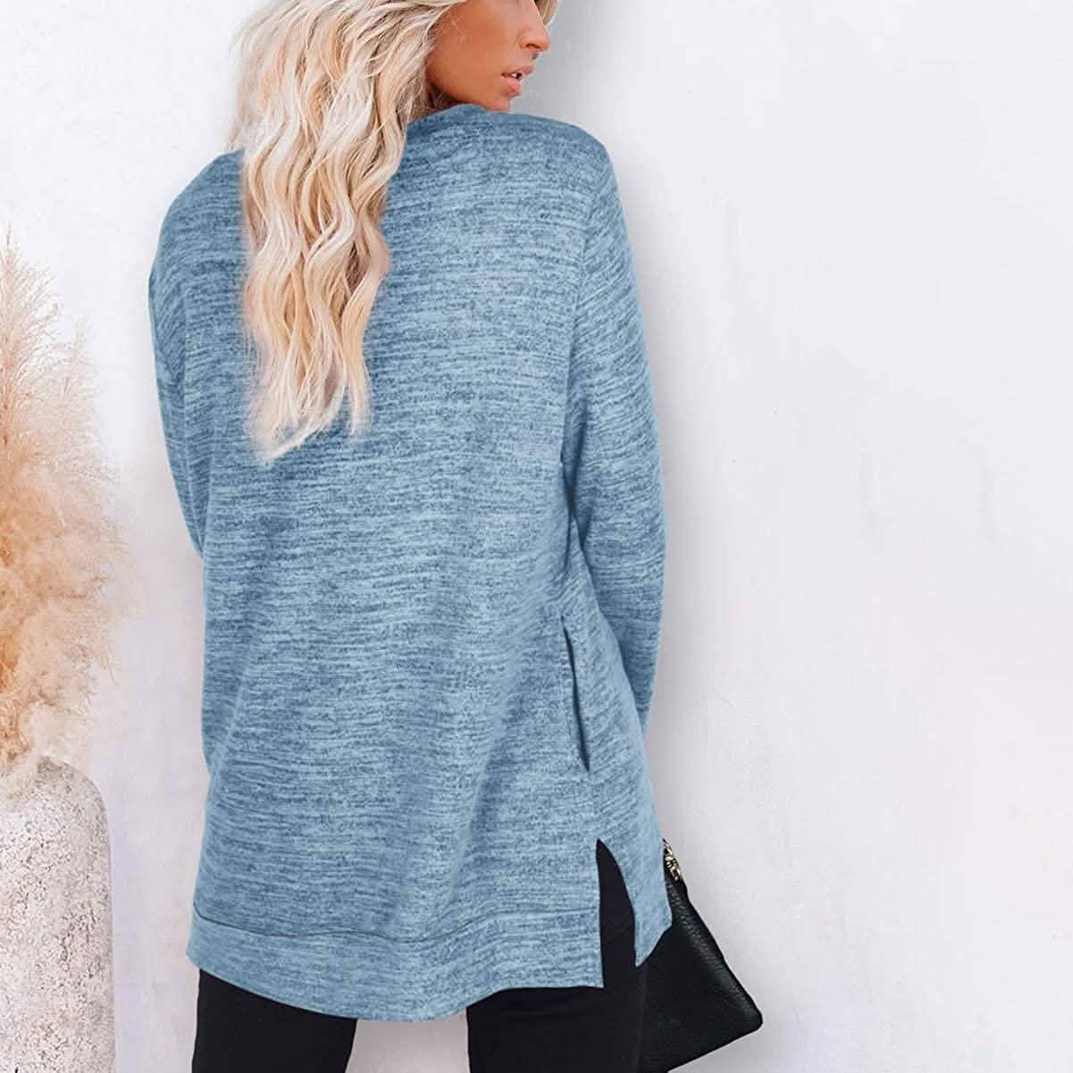 Damen Freizeit-Sweatshirts Langarm Oversize-Shirt