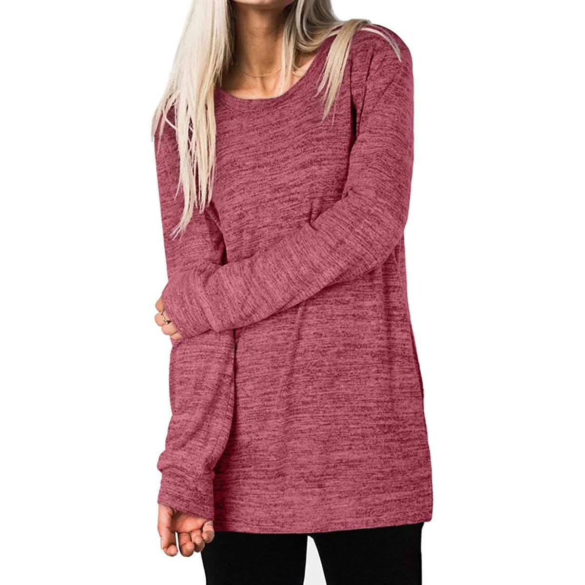 Damen Freizeit-Sweatshirts Langarm Oversize-Shirt