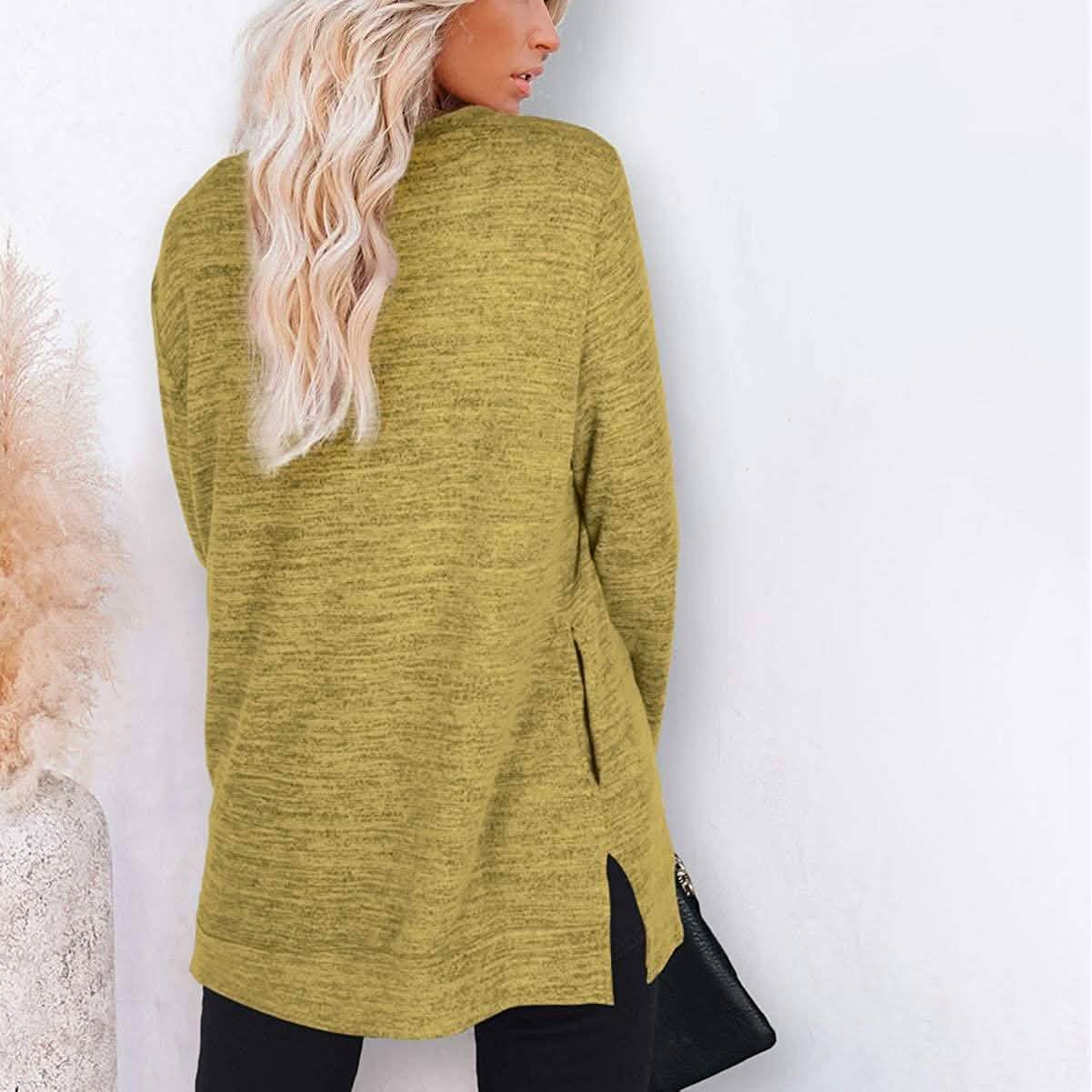 Damen Freizeit-Sweatshirts Langarm Oversize-Shirt