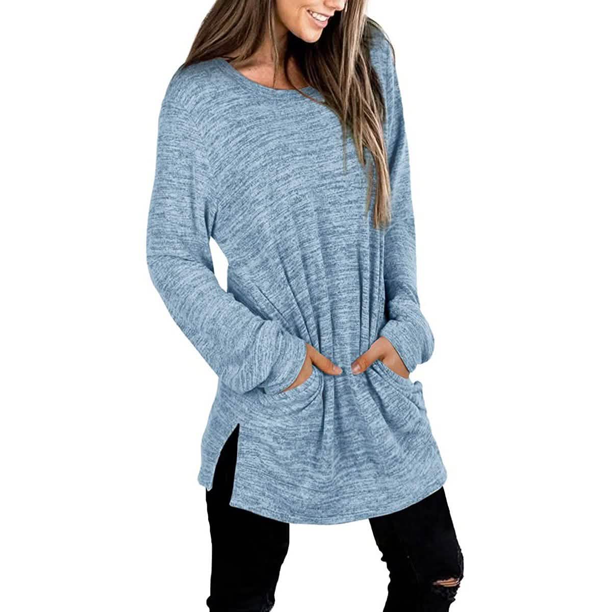 Damen Freizeit-Sweatshirts Langarm Oversize-Shirt