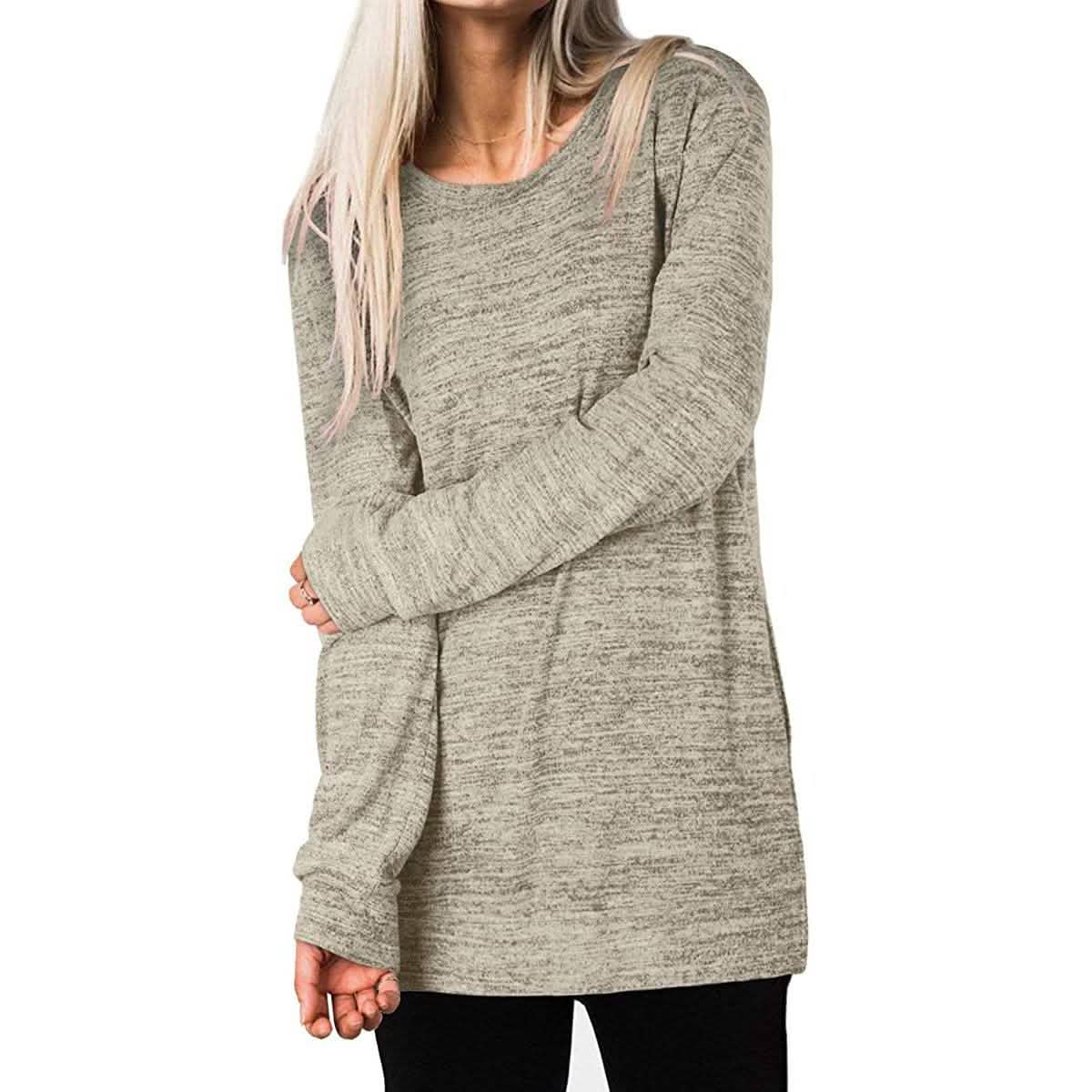 Damen Freizeit-Sweatshirts Langarm Oversize-Shirt
