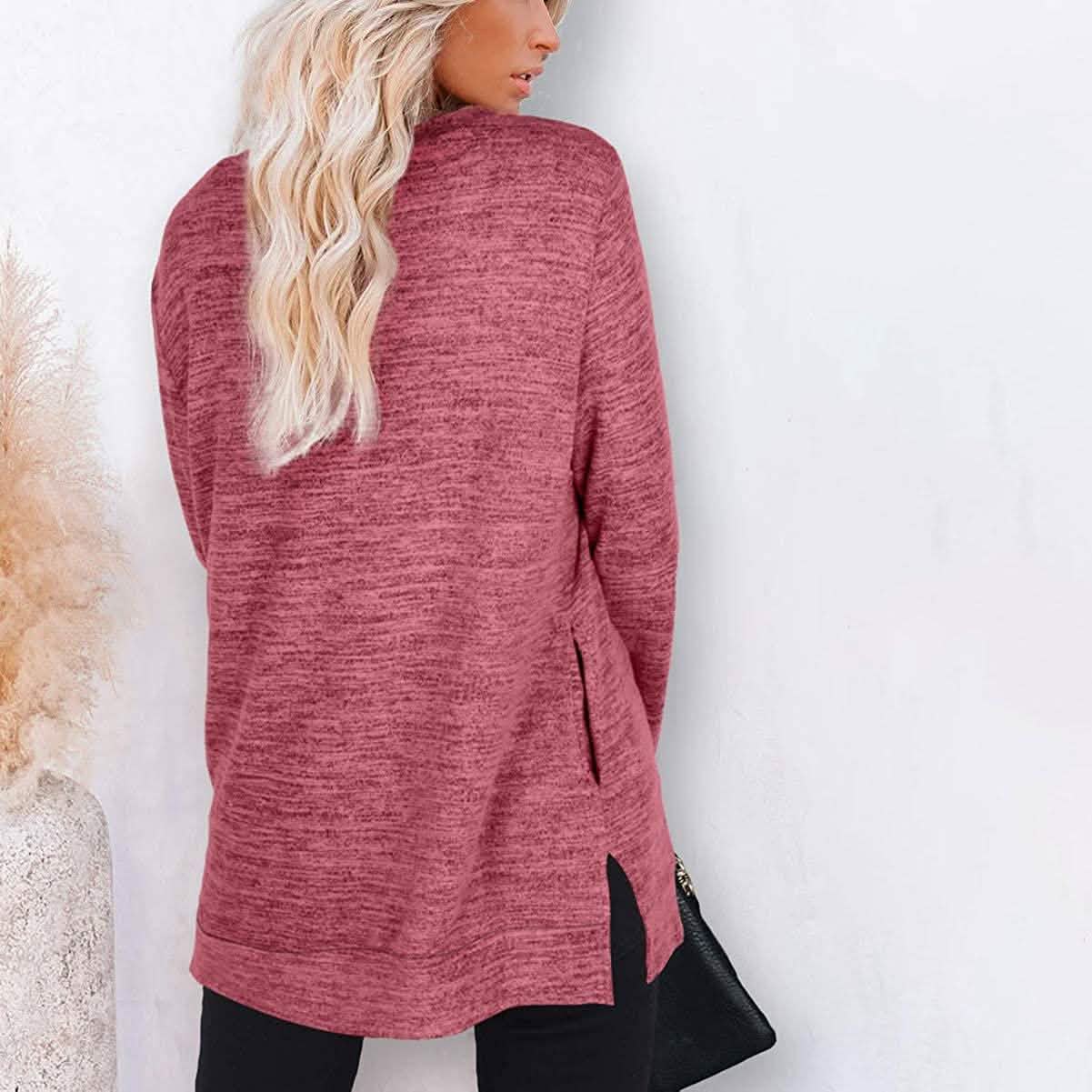 Damen Freizeit-Sweatshirts Langarm Oversize-Shirt