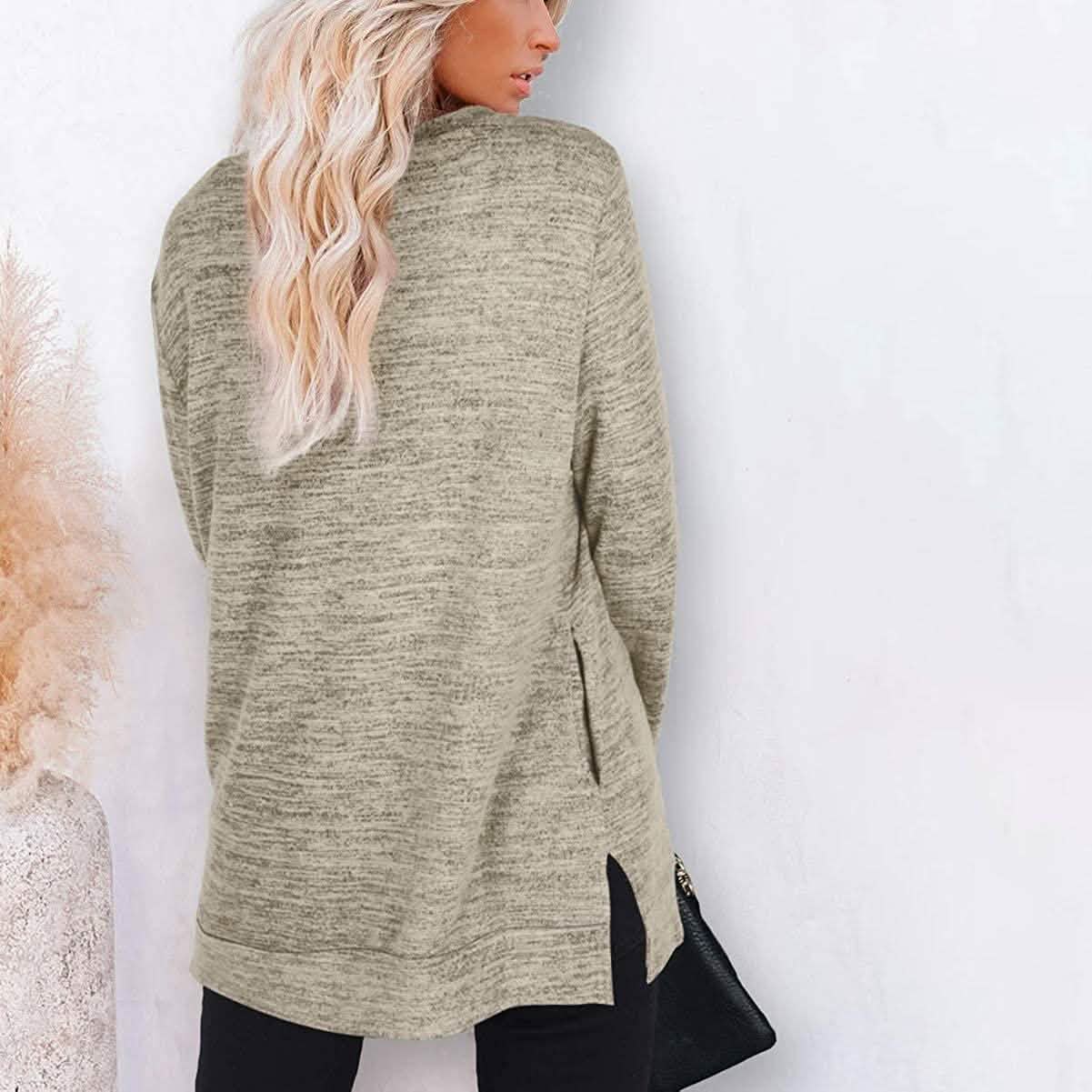 Damen Freizeit-Sweatshirts Langarm Oversize-Shirt