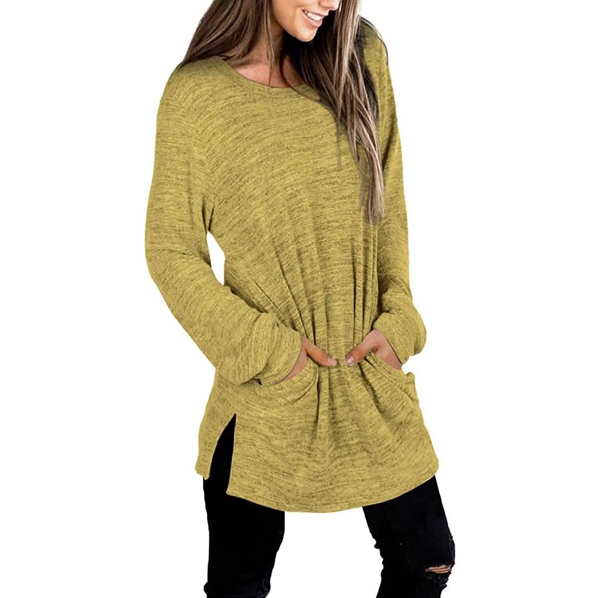 Damen Freizeit-Sweatshirts Langarm Oversize-Shirt