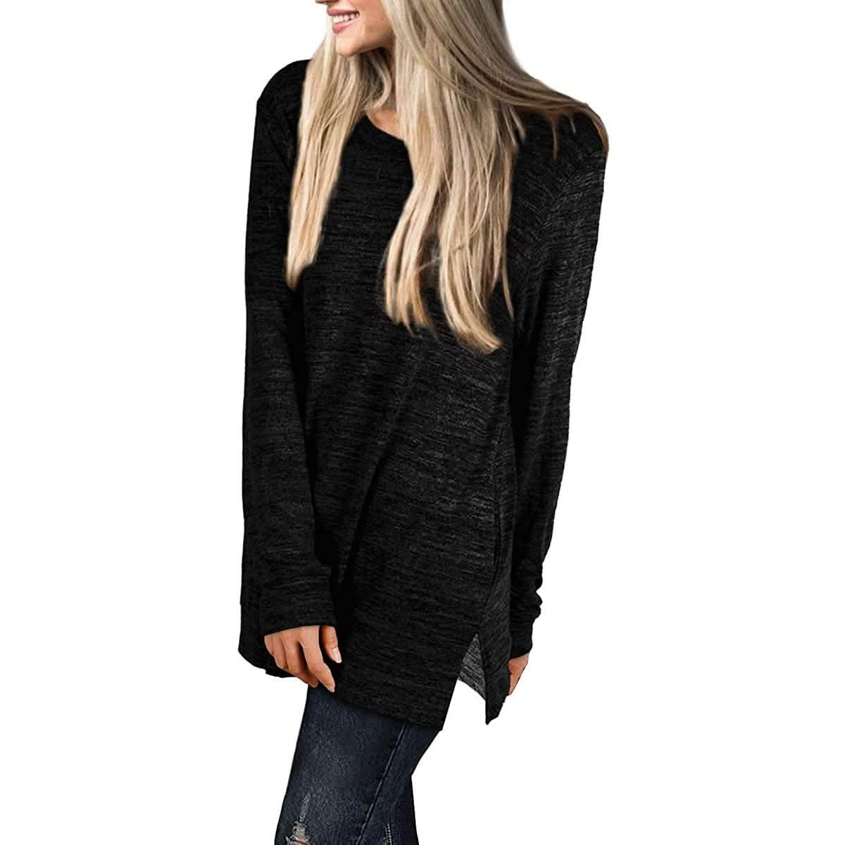 Damen Freizeit-Sweatshirts Langarm Oversize-Shirt