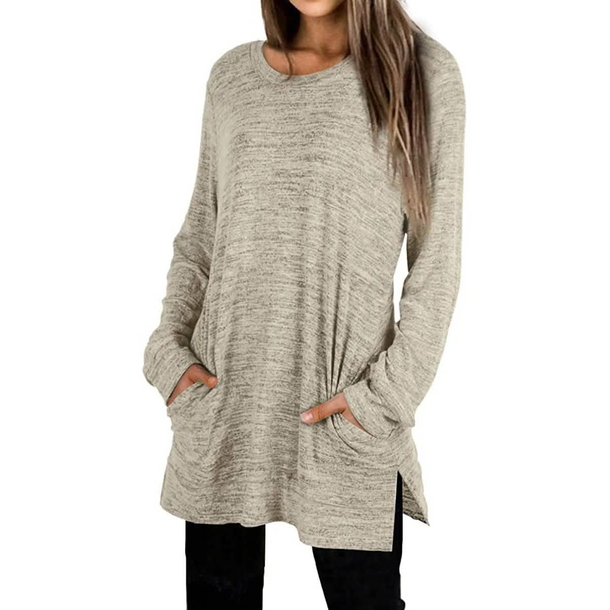 Damen Freizeit-Sweatshirts Langarm Oversize-Shirt