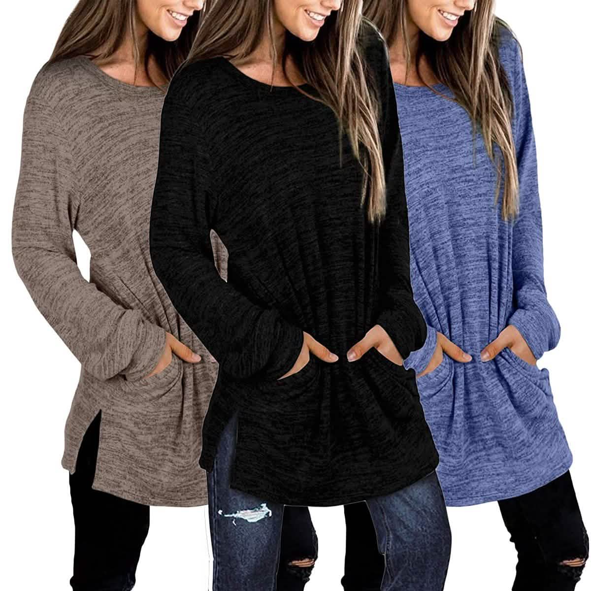 Damen Freizeit-Sweatshirts Langarm Oversize-Shirt