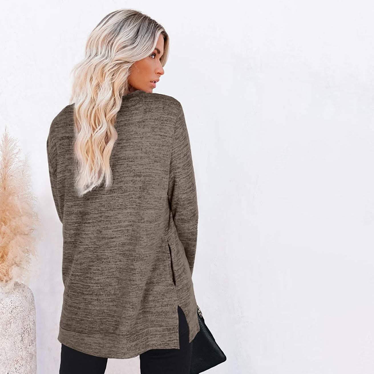 Damen Freizeit-Sweatshirts Langarm Oversize-Shirt