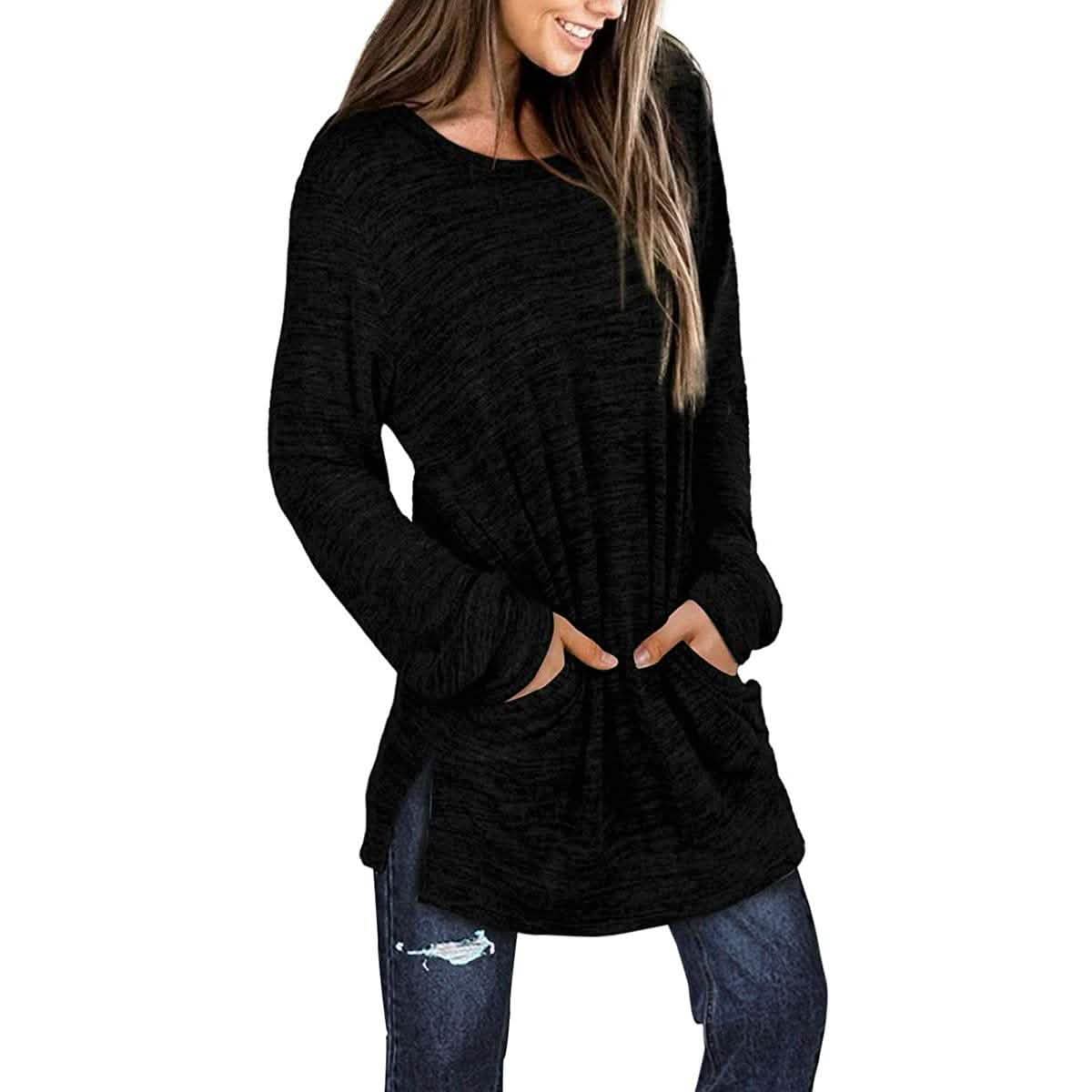 Damen Freizeit-Sweatshirts Langarm Oversize-Shirt