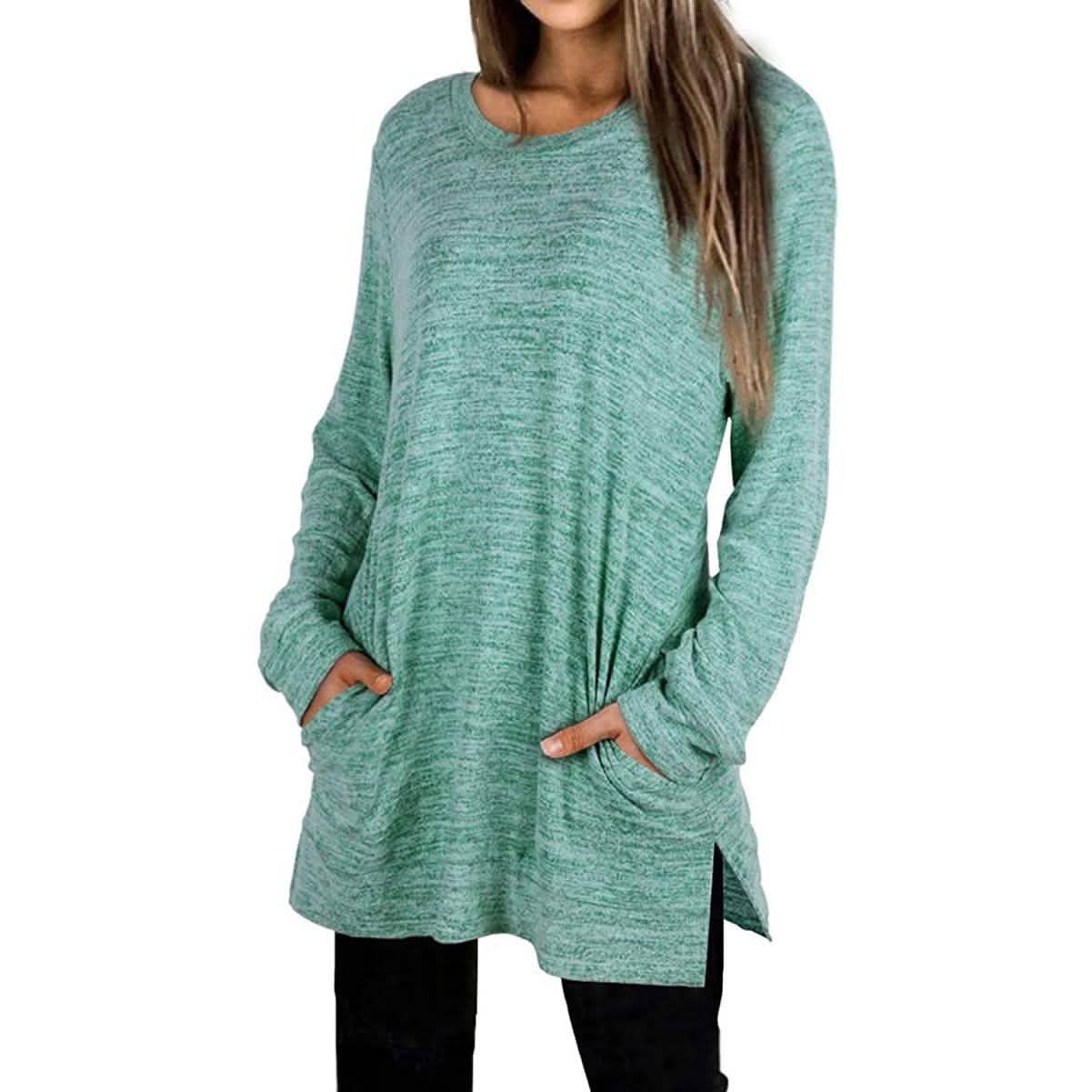 Damen Freizeit-Sweatshirts Langarm Oversize-Shirt