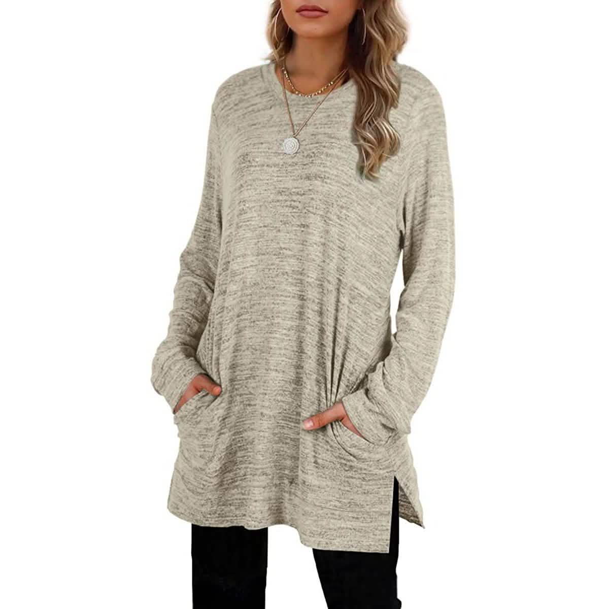 Damen Freizeit-Sweatshirts Langarm Oversize-Shirt