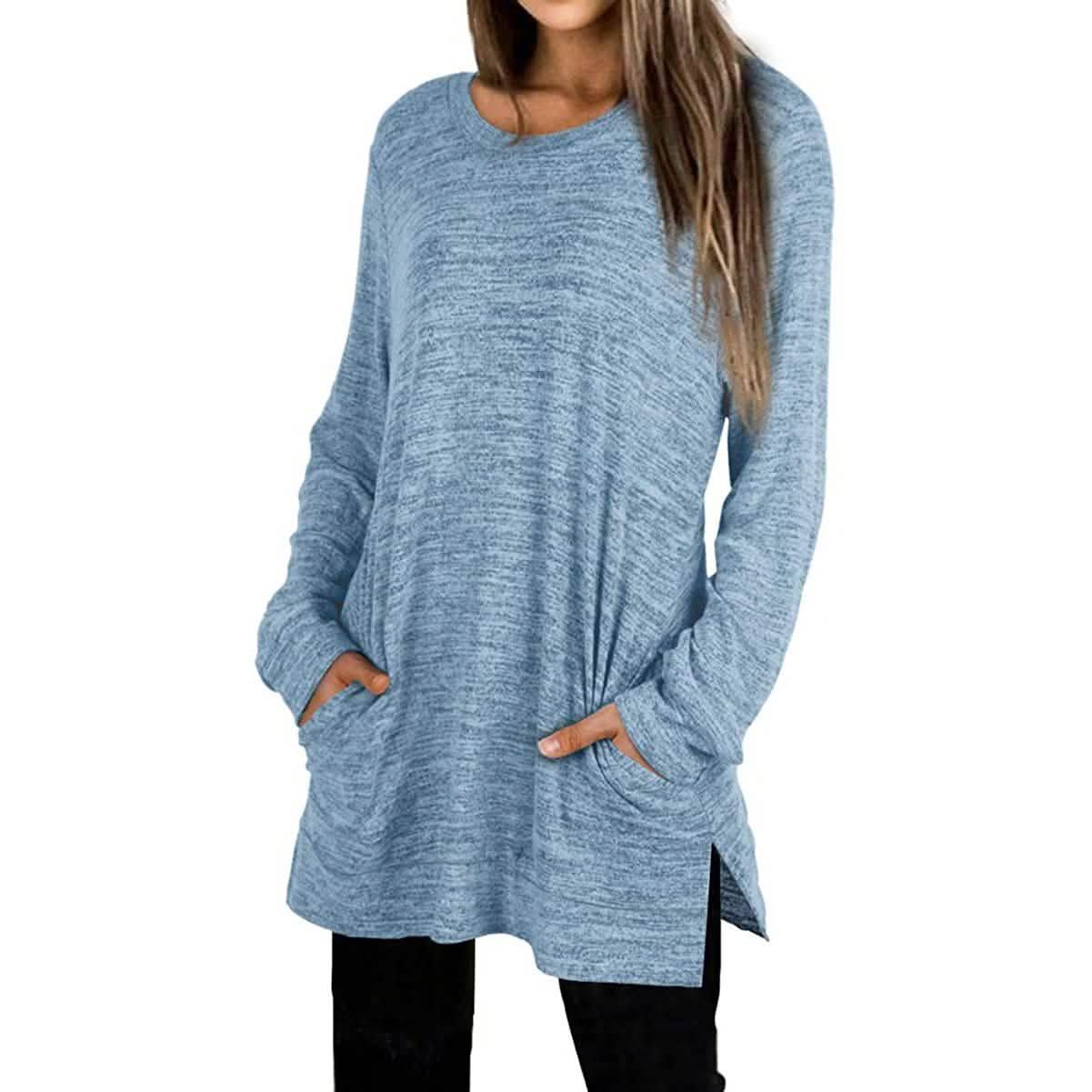 Damen Freizeit-Sweatshirts Langarm Oversize-Shirt