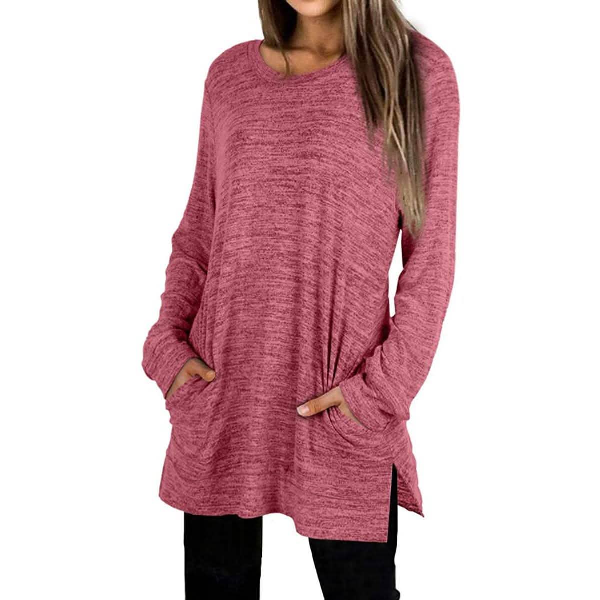 Damen Freizeit-Sweatshirts Langarm Oversize-Shirt