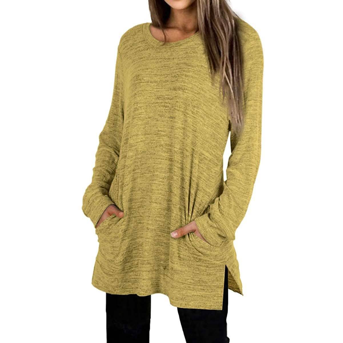 Damen Freizeit-Sweatshirts Langarm Oversize-Shirt