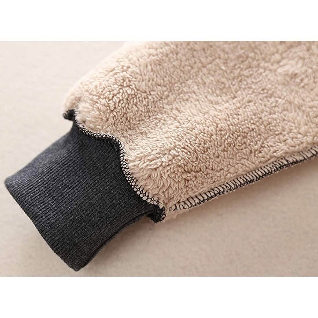 Damen lässiger, warmer Winter-Kapuzenpullover mit Sherpa-Futter und Reißverschluss