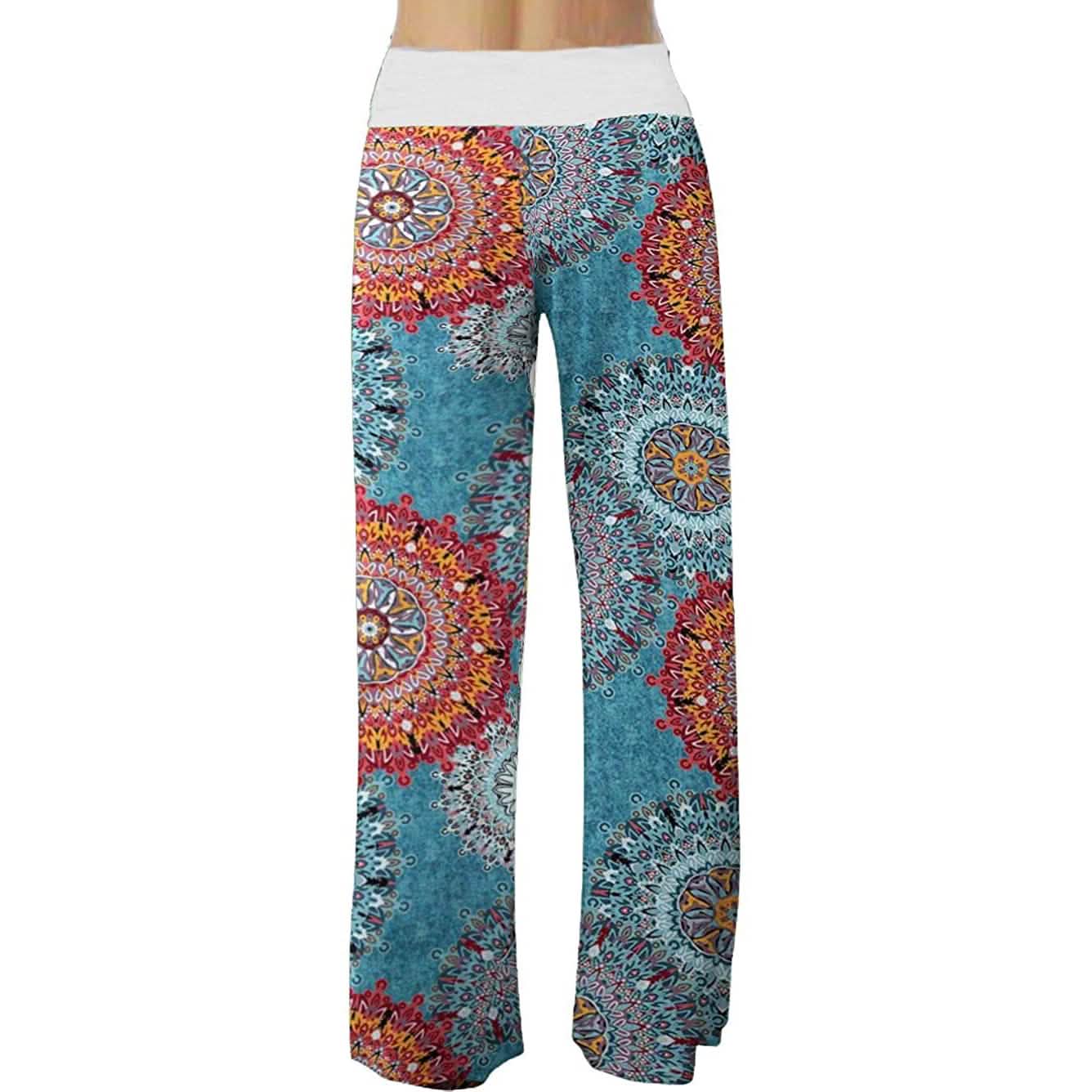 Bequeme Stretch-Palazzo-Loungehose mit weitem Bein für Damen und Kordelzug