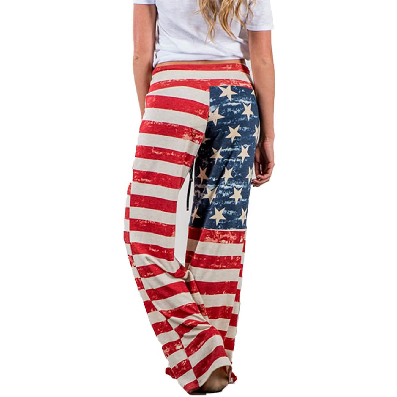 Bequeme Stretch-Palazzo-Loungehose mit weitem Bein für Damen und Kordelzug