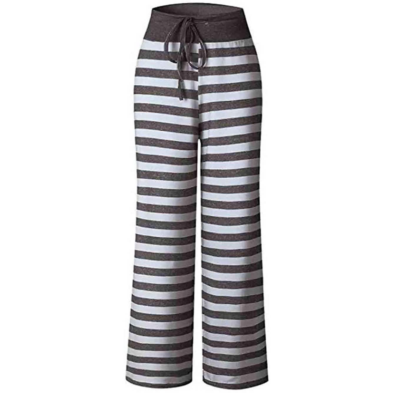 Bequeme Stretch-Palazzo-Loungehose mit weitem Bein für Damen und Kordelzug