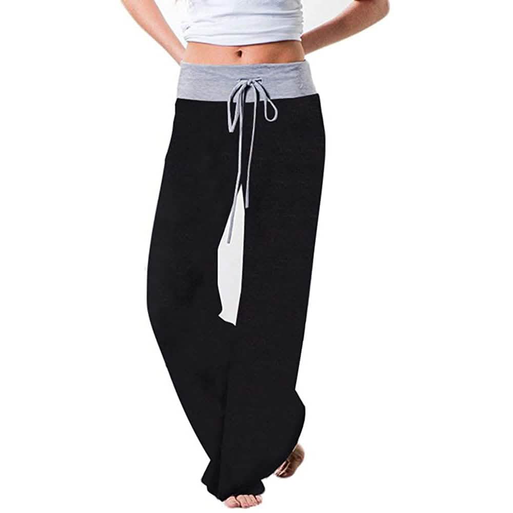 Bequeme Stretch-Palazzo-Loungehose mit weitem Bein für Damen und Kordelzug