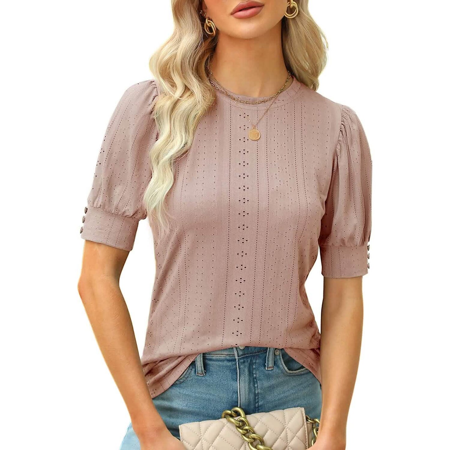 Damen Bluse Elegante Puffärmel