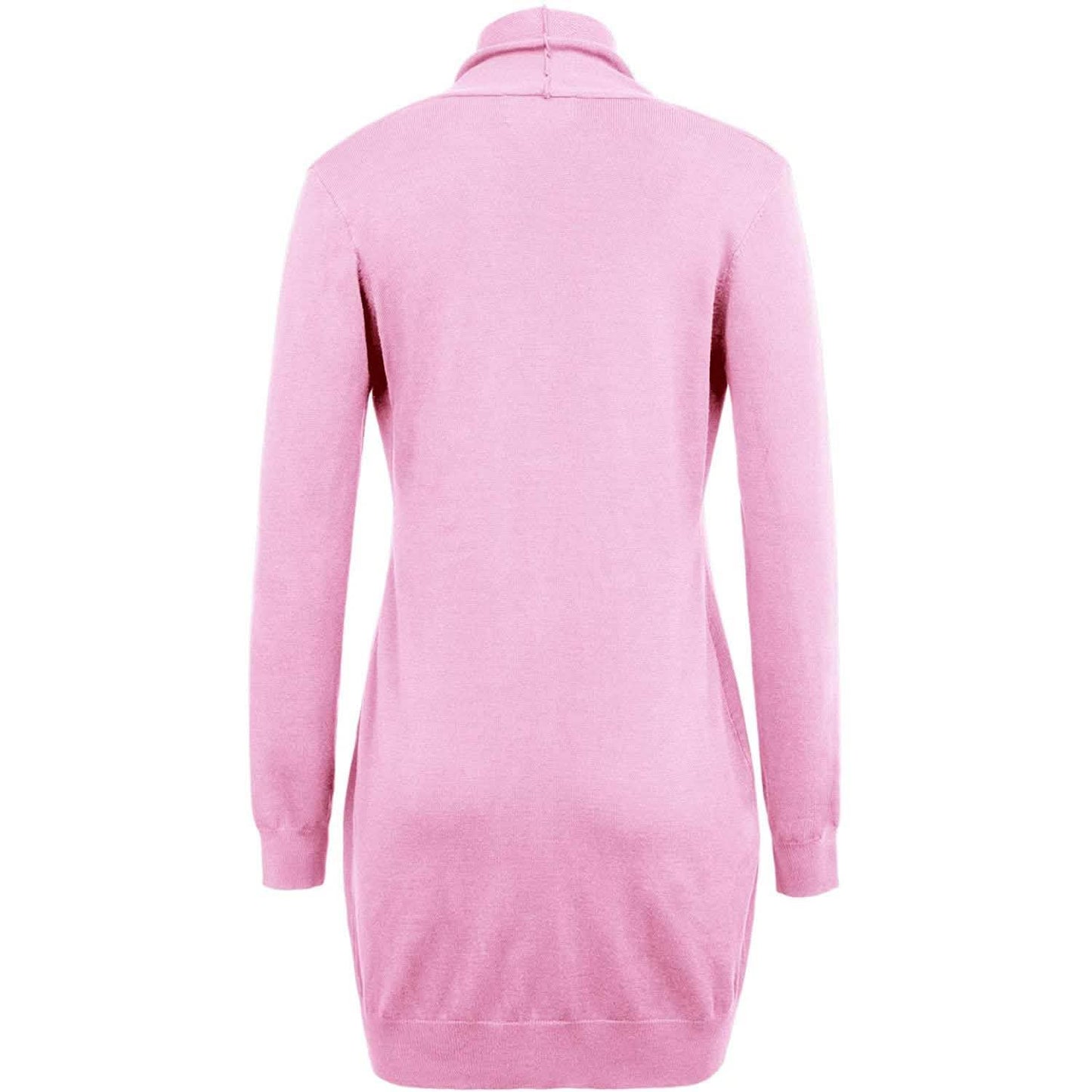 Damen Basic Unifarben Offene Lange Strickjacke