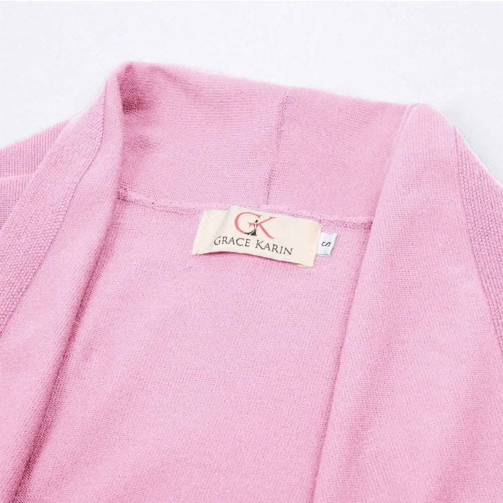 Damen Basic Unifarben Offene Lange Strickjacke