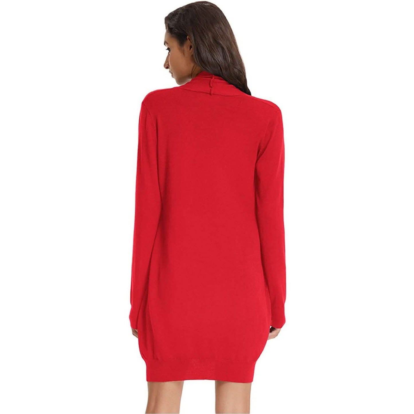 Damen Basic Unifarben Offene Lange Strickjacke