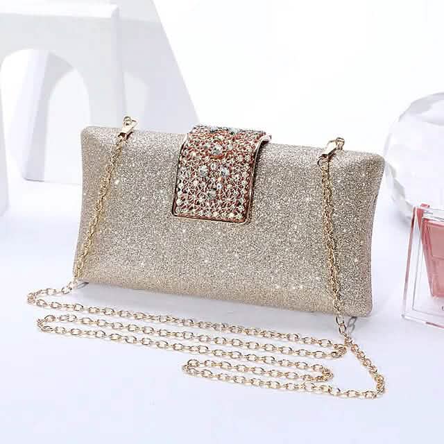 Damen Abendtasche Kettentasche Brauttasche