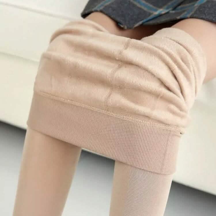 Damen Extra 220g Fleece Leggings Hoher Bund Elastisch Warm Leggings (Einheitsgröße)