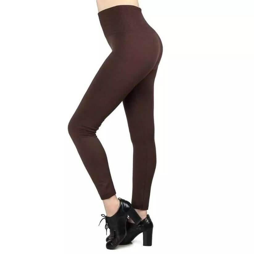 Damen Extra 220g Fleece Leggings Hoher Bund Elastisch Warm Leggings (Einheitsgröße)