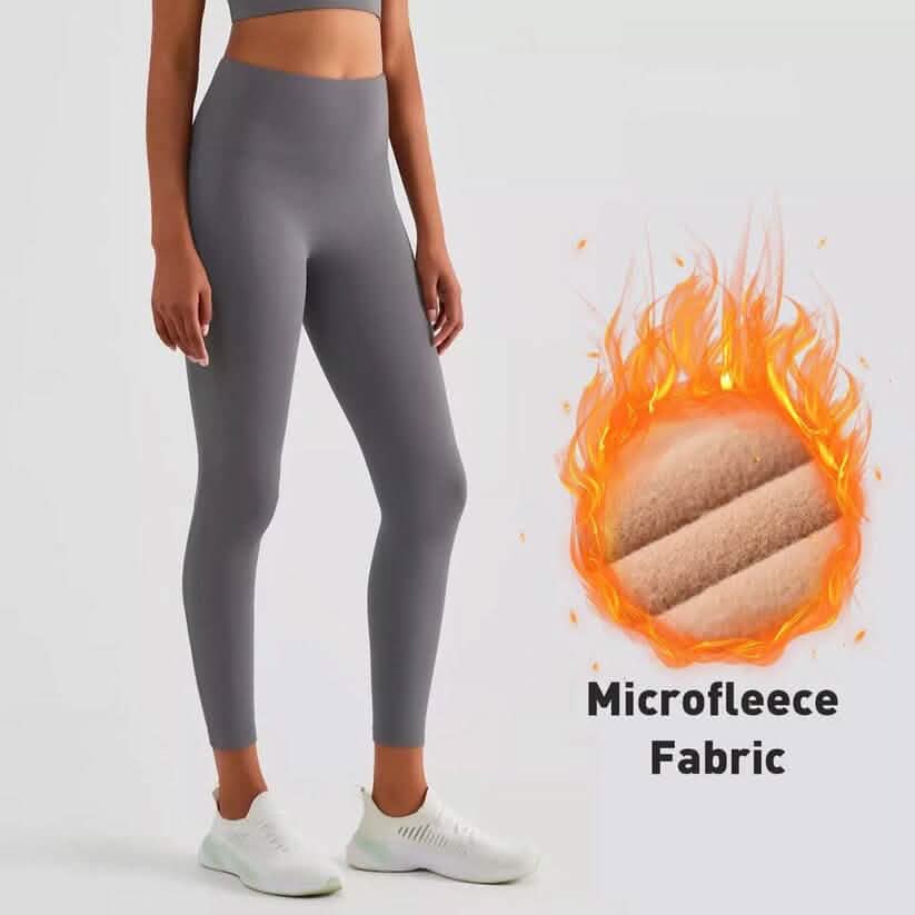 Damen Extra 220g Fleece Leggings Hoher Bund Elastisch Warm Leggings (Einheitsgröße)
