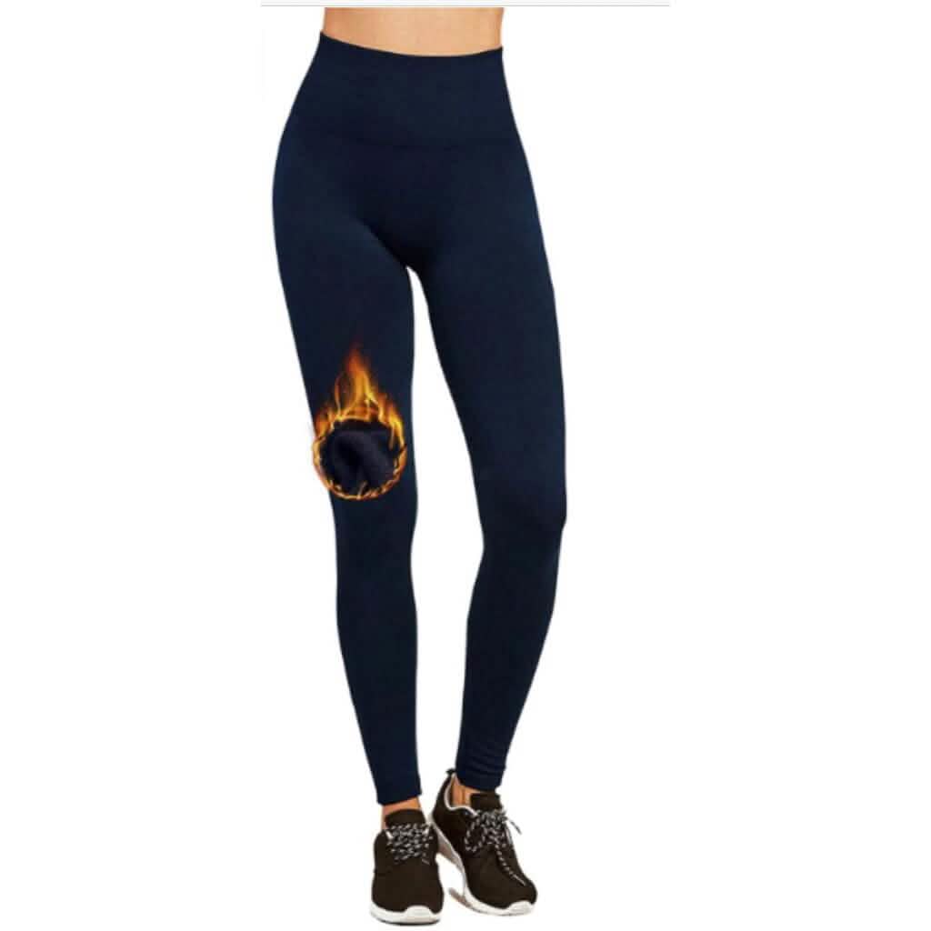Damen Extra 220g Fleece Leggings Hoher Bund Elastisch Warm Leggings (Einheitsgröße)